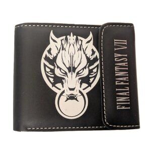 Cloud Strife Final Fantasy VII Wolf Logo Bifold Wallet Snap Closure